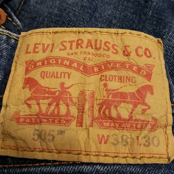 Levi's 505 Men Denim straight Blue Jeans Size 38 - Picture 6 of 8